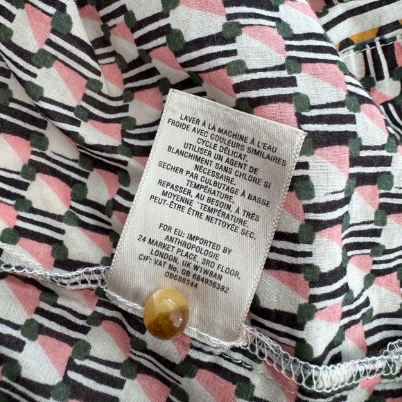 Maeve Women's Prema Sleeveless Button Tank Boho Ethnic Mixed Print Ruffle Size L - Picture 15 of 15